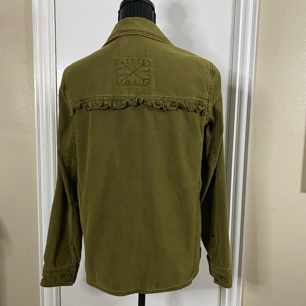 Anthropologie By Anthropologie Olive Green Military Jacket 3 Pockets Medium Fall - Picture 2 of 13